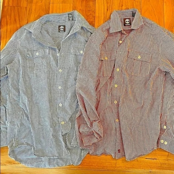 Lot of 2 Timberland Sz Medium Shirt Button Down - Picture 1 of 8